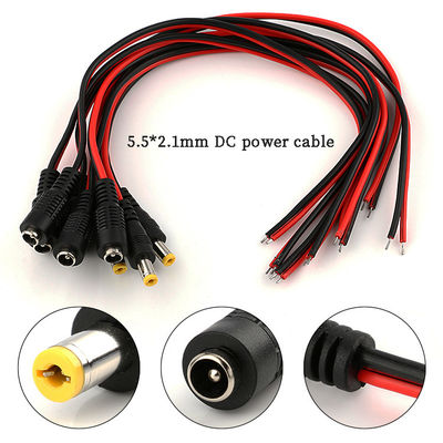 Kalite  5.5x2.1mm DC Power Cord 1m 2m 3m Power Adapter Extension Cable For CCTV Camera Fabrika