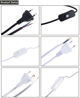 UC Brezilya Anahtar Güç Kablosu IEC C5 Beyaz Siyah Uzatma Kabloları