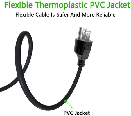 Termoplastik PVC Cihaz Güç Kablosu SJT Tipi US 3 Uçlu TV Güç Kablosu