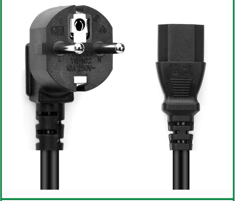 Ev aletleri için IEC 60320 C15 VDE Güç Kablolarına CEE7/7 Schuko Fişi